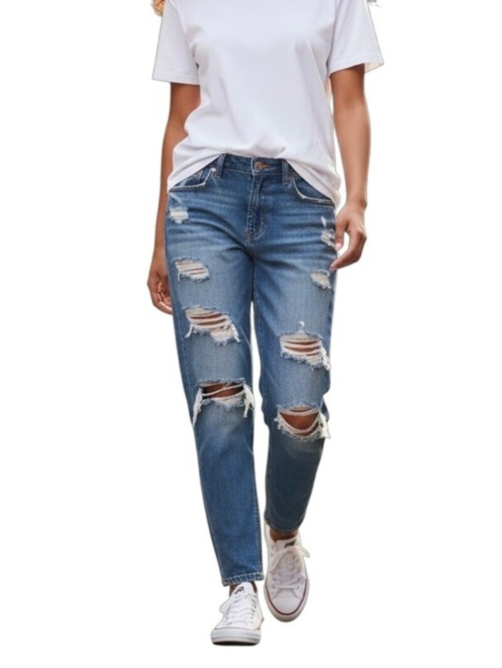 Lucky Brand Women's Jeans Sienna Cigarette 00/24 Distressed Med Wash Straight